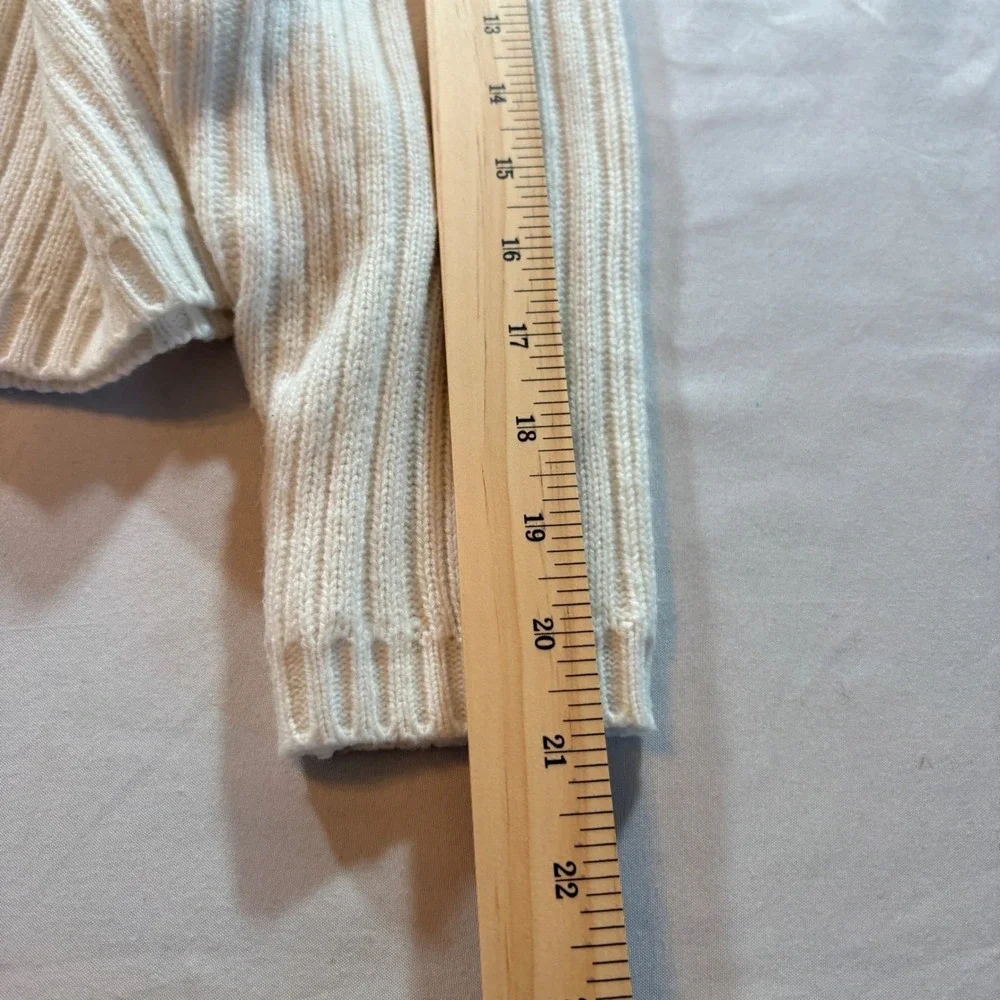 Xtremegear Striped Ribbed Knit Sweater Men Medium Cream Navy Blue Crewneck Pullo